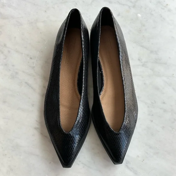 NEW ASOS Design Lifetime Pointed Black Ballet Flat - Picture 2 of 4
